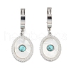 Oval 304 Stainless Steel Synthetic Turquoise Dangle Earrings EJEW-L283-072P-1