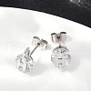 304 Stainless Steel Micro Pave Clear Cubic Zirconia Stud Earrings EJEW-Z089-03P-2