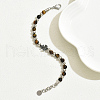 Stainless Steel & Natural Tiger Eye Round Beaded Bracelets XY1964-2