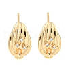 Brass Micro Pave Cubic Zirconia Stud Earring Findings KK-U015-07G-1