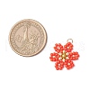 Glass Seed Beaded Flower Pendants PALLOY-MZ00712-03-2