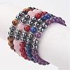 Non-Magnetic Synthetic Hematite Beaded Stretch Bracelets BJEW-JB02900-1