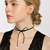 FIBLOOM 8Pcs 8 Style Faux Suede & Nylon Cord Lariat Necklaces Set NJEW-FI0001-32-7