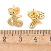 Brass Micro Pave Clear Cubic Zirconia Stud Earrings EJEW-D305-02G-4
