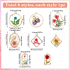 SUNNYCLUE 8Pcs 8 Styles Transparent Epoxy Resin Inner Flower Pendants RESI-SC0003-33-2