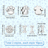 SUNNYCLUE 30Pcs 3 Styles Alloy Rhinestone Slide Charms FIND-SC0010-34-2