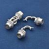 Brass Micro Pave Clear Cubic Zirconia Fold Over Clasps KK-B125-14S-2