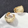 Brass Clear Cubic Zirconia Rhombus Hoop Earrings EJEW-D320-05G-2