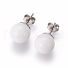 (Jewelry Parties Factory Sale)304 Stainless Steel Stud Earrings & Pendant Necklaces Jewelry Sets SJEW-L135-02B-03-5