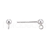 925 Sterling Silver Stud Earring Findings X-STER-S002-48-3