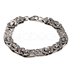 Tarnish Resistant 201 Stainless Steel Rhombus Byzantine Chain Bracelets BJEW-B078-83P-1