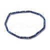 Faceted Rondelle Natural Lapis Lazuli Bead Stretch Bracelets BJEW-JB06383-08-1