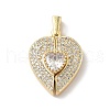 Brass Micro Pave Cubic Zirconia Pendants KK-Q068-16G-1