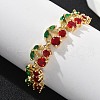 Cherry Brass Micro Pave Cubic Zirconia Chain Bracelets BJEW-L703-01A-G-2