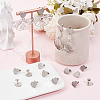 SOFPLATE 48Pcs 6 Styles Textured Heart 304 Stainless Steel Stud Earring Findings STAS-SP0001-48-4