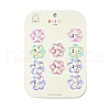 10Pcs 5 Colors Tartan Pattern Epoxy Resin Snap Hair Clip PHAR-P009-01G-1