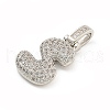 Brass Micro Pave Clear Cubic Zirconia Pendants KK-B099-01P-S-2
