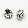 Alloy Rhinestone European Beads MPDL-R036-09-2