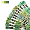 12 Skeins 6 Colors 6-Ply Polyester Embroidery Floss OCOR-FS0001-01B-04-2
