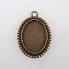 Vintage Tibetan Style Alloy Pendant Cabochon Bezel Settings X-TIBEP-M018-105AB-NF-1