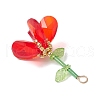 Handmade Glass Beaded Flower Pendants PALLOY-MZ00742-05-3