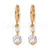 Brass Micro Pave Clear Cubic Zirconia Leverback Earrings EJEW-K300-17G-4