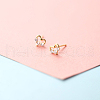 Brass Micro Pave Clear Cubic Zirconia Stud Earrings FS-WGE47D1-04-1