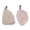 Raw Rough Natural Rose Quartz Pendants G-M405-02P-01-1