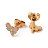 Ion Plating(IP) 304 Stainless Steel Stud Earrings with Colorful Enamel EJEW-Q783-07G-2