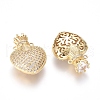 Brass Micro Pave Cubic Zirconia Pendants ZIRC-I032-46G-2
