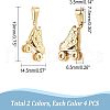 Unicraftale 8pcs 2 Colors 304 Stainless Steel Pendants STAS-UN0035-04-4