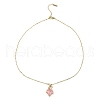 Maple Leaf Light Gold Brass Micro Pave Cubic Zirconia Pendant Necklaces NJEW-E105-14KCG-01-2