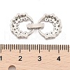 Brass Micro Pave Clear Cubic Zirconia Fold Over Clasps KK-C075-02P-3