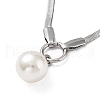 304 Stainless Steel with Plastic Bead Necklace NJEW-Q335-02B-P-2