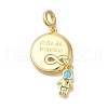 Brass Cubic Zirconia European Dangle Charms KK-R002-23G-01-1