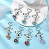 Natural Amethyst & Green Aventurine & Tiger Eye & Lapis Lazuli & Red Aventurine & Red Jasper & Synthetic Turquoise Chips Wishing Bottle Pendant Decorations HJEW-JM02774-1