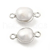 Natural Pearl Connector Charms PEAR-P004-50P-2