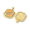 Brass Enamel Pendants KK-U044-13G-2