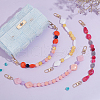   4Pcs 4 Style Resin Imitation Gemstone Beaded Bag Handles FIND-PH0009-46A-4