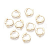 Brass Micro Pave Cubic Zirconia Huggie Hoop Earring Findings X-KK-T063-012-NF-3