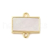 Brass Pave Natural White Shell Connector Charms KK-S522-03B-G-1