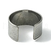 304 Stainless Steel Grooved Open Cuff Ring RJEW-L110-044P-3