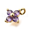 Brass Micro Pave Cubic Zirconia Pendants KK-D356-07G-G-2
