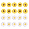 20Pcs 2 Styles Daisy Flower Silicone Focal Beads JX649A-1