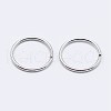 Rhodium Plated 925 Sterling Silver Open Jump Rings STER-F036-02P-0.9x5mm-2