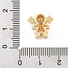 Brass Micro Pave Cubic Zirconia Slide Charms ZIRC-I068-27G-3