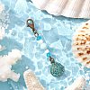 Ocean Theme Alloy Charm & Glass Beads Pendant Decorations HJEW-JM03158-09-1