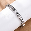 201 Stainless Steel Column Link Chain Bracelets BJEW-B078-150P-3