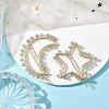 2Pcs Moon & Star Alloy with Natural Green Aventurine Hollow Hair Barrettes PHAR-JH00105-05-2