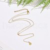 Brass Sun Pendant Lariat Necklace with Cable Chains for Women NJEW-JN04141-2